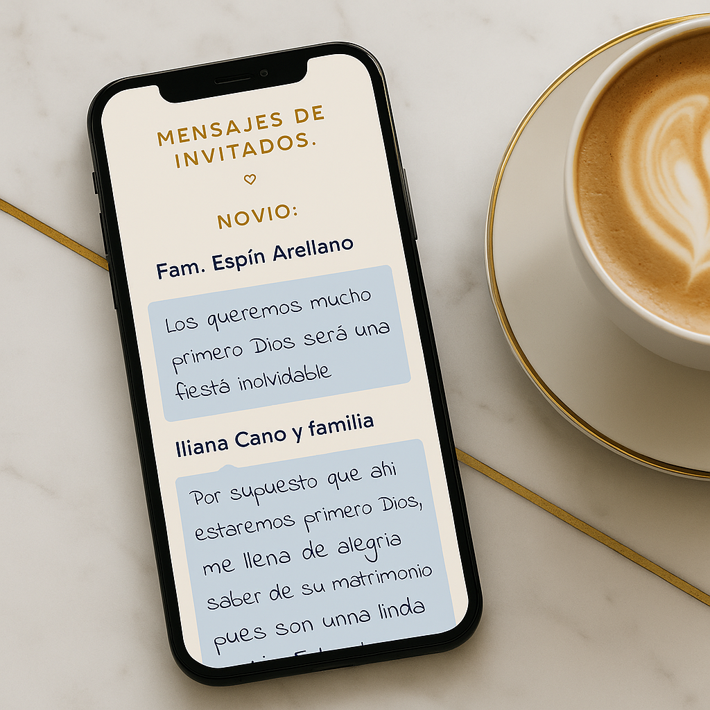 Sistema de mensajes para bodas